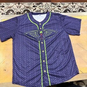 New Orleans Pelicans Style NOLA Jersey Purple Green Mens Medium